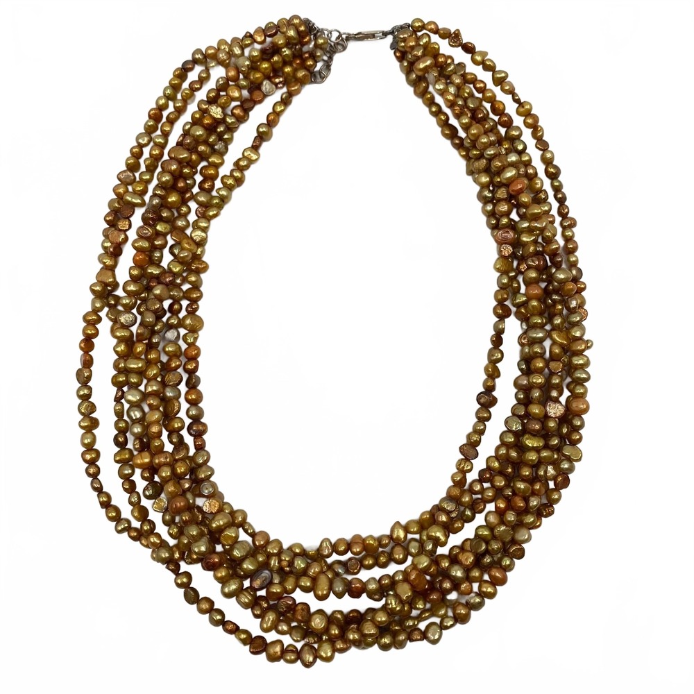 Orange Seed Pearl Layered Beaded Necklace | OS Regular - Picture 2 of 7